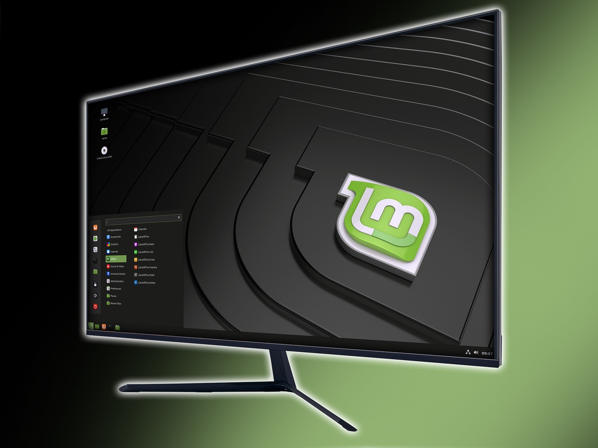 Foto van de desktop van Linux Mint